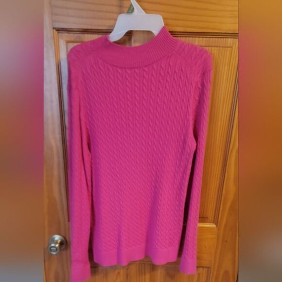 Hot Pink Mock Neck Sweater EUC XL - Picture 2 of 3